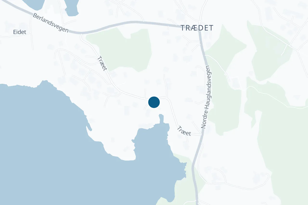 Kart over Askøy med prøvestedet markert