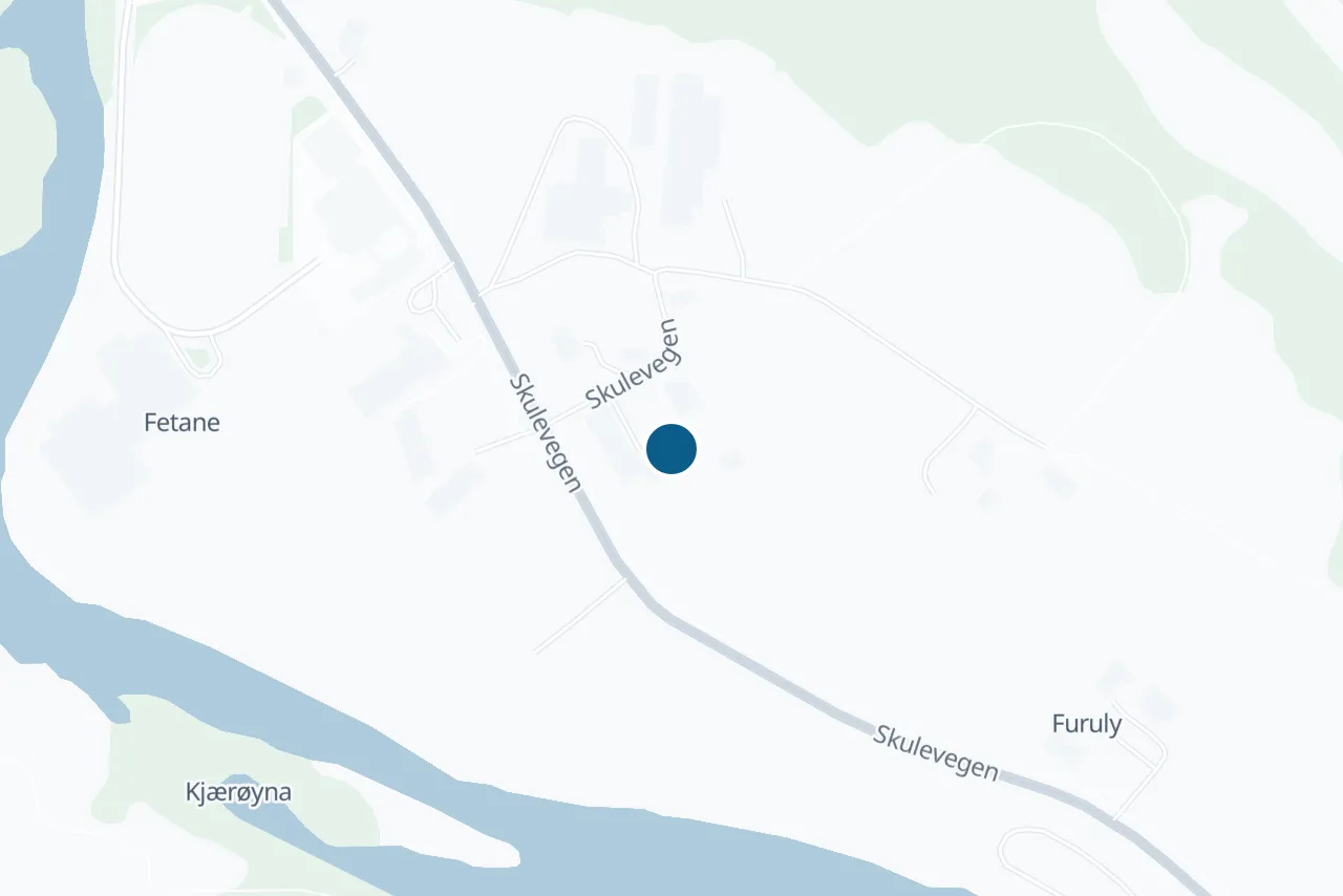 Map of Aurland with the test centre marked
