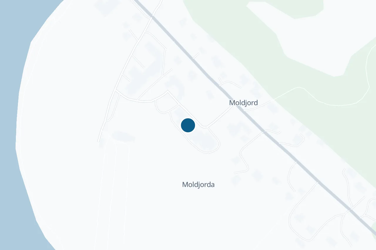 Kart over Beiarn med prøvestedet markert