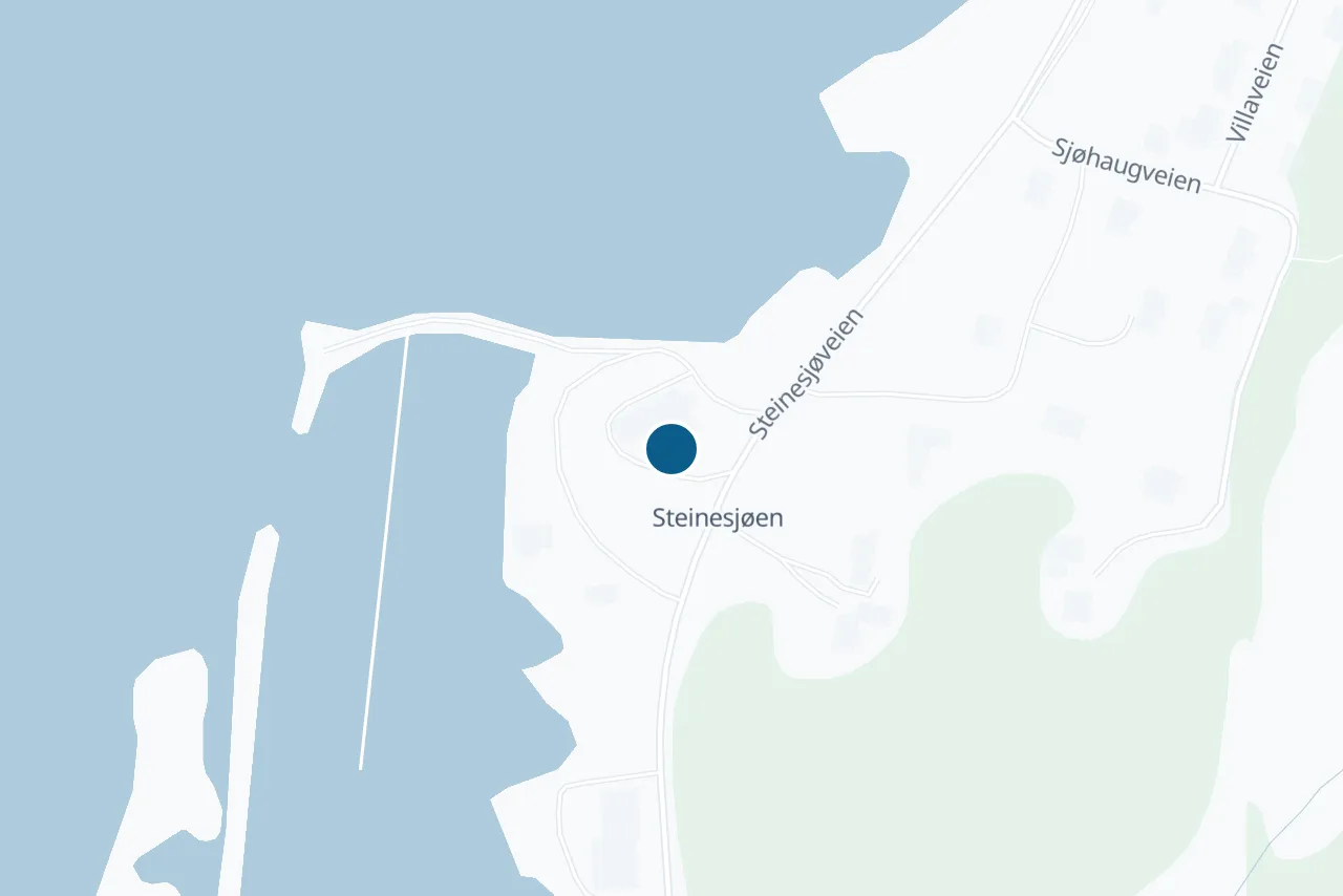 Kart over Bø med prøvestedet markert
