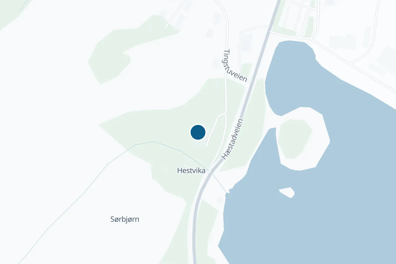 Map of Dønna with the test centre marked