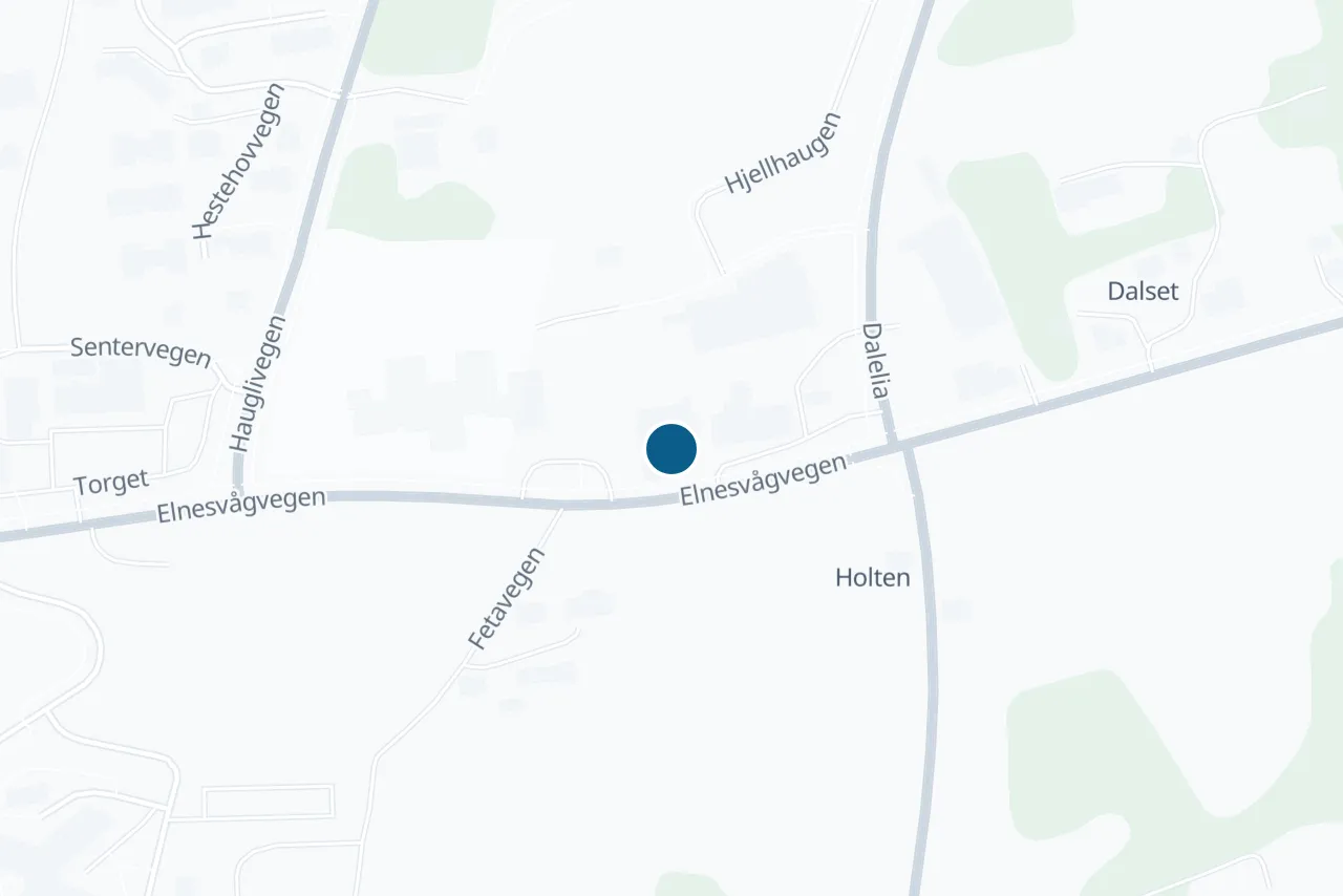 Map of Fræna with the test centre marked