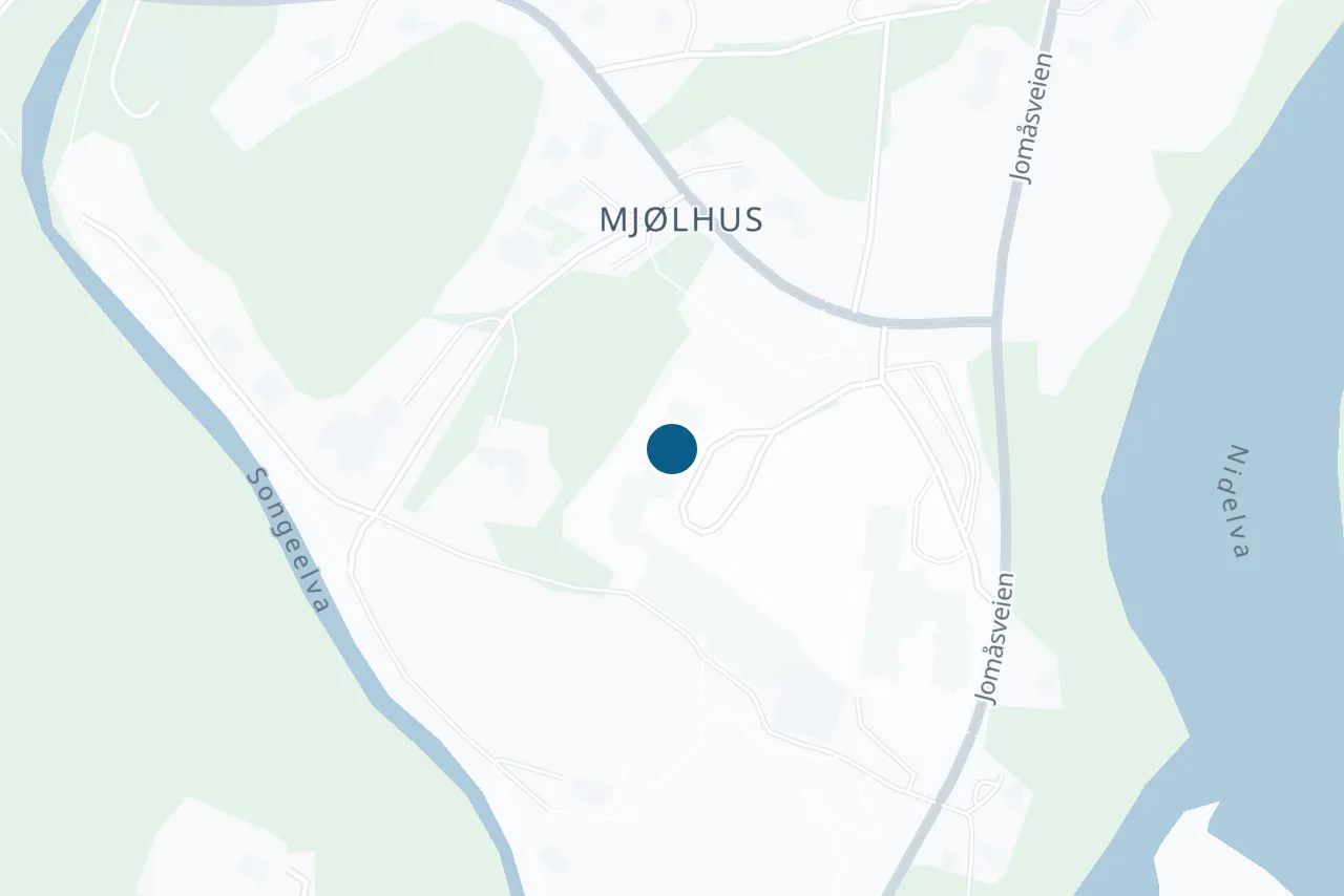Map of Froland with the test centre marked