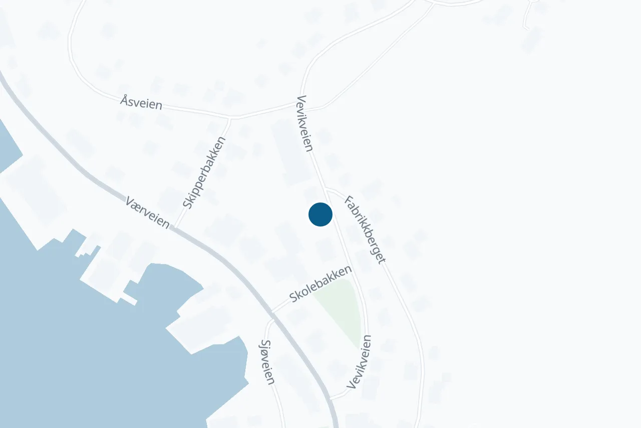 Kart over Gamvik med prøvestedet markert