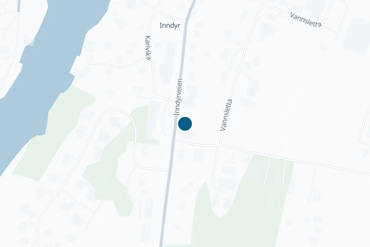 Kart over Gildeskål med prøvestedet markert