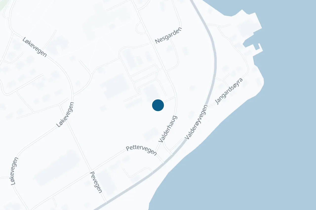Kart over Giske med prøvestedet markert