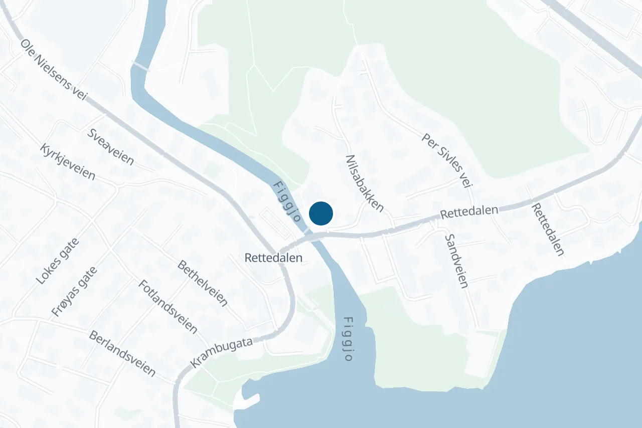 Map of Gjesdal with the test centre marked