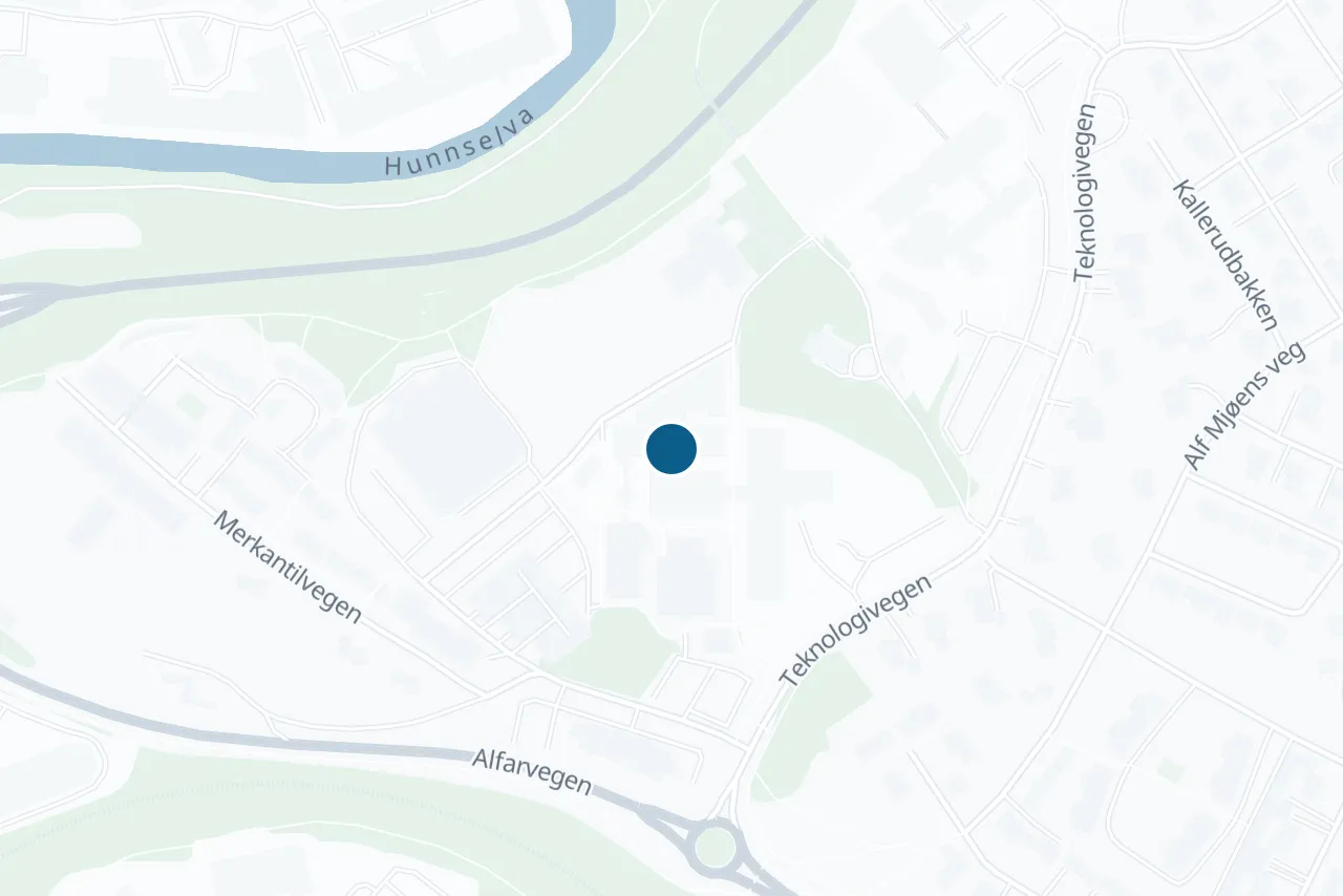 Kart over Gjøvik med prøvestedet markert