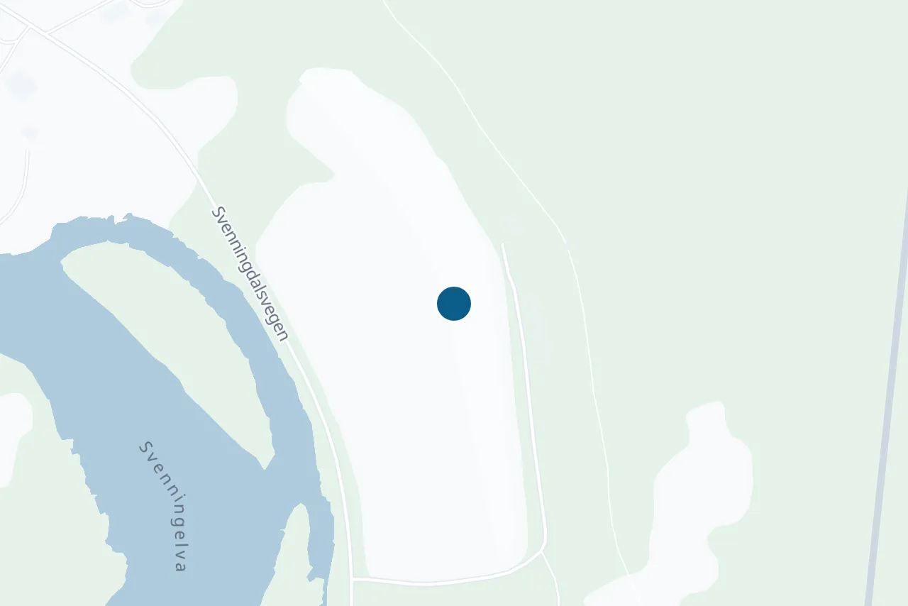 Kart over Grane med prøvestedet markert