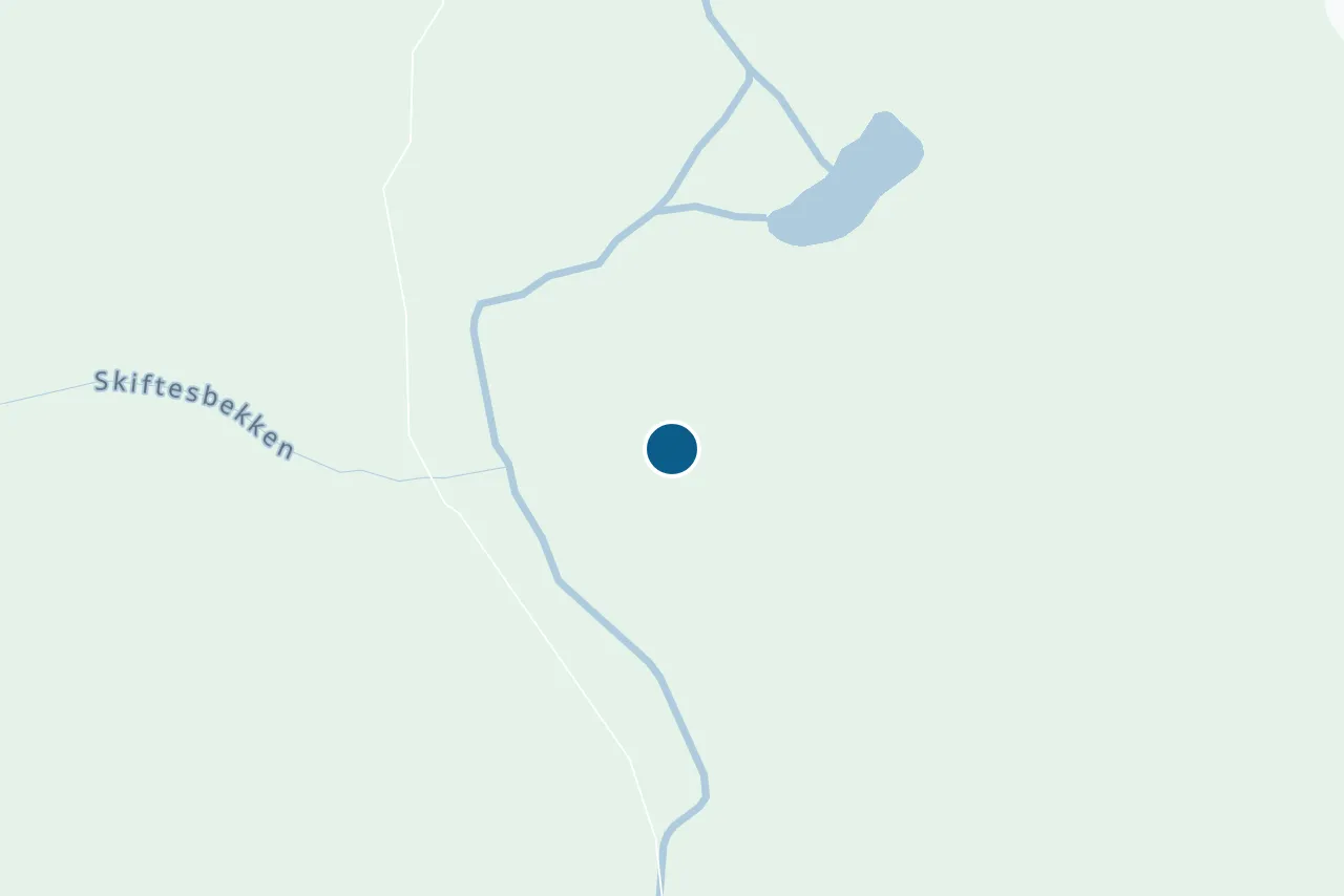 Kart over Hjelmeland med prøvestedet markert