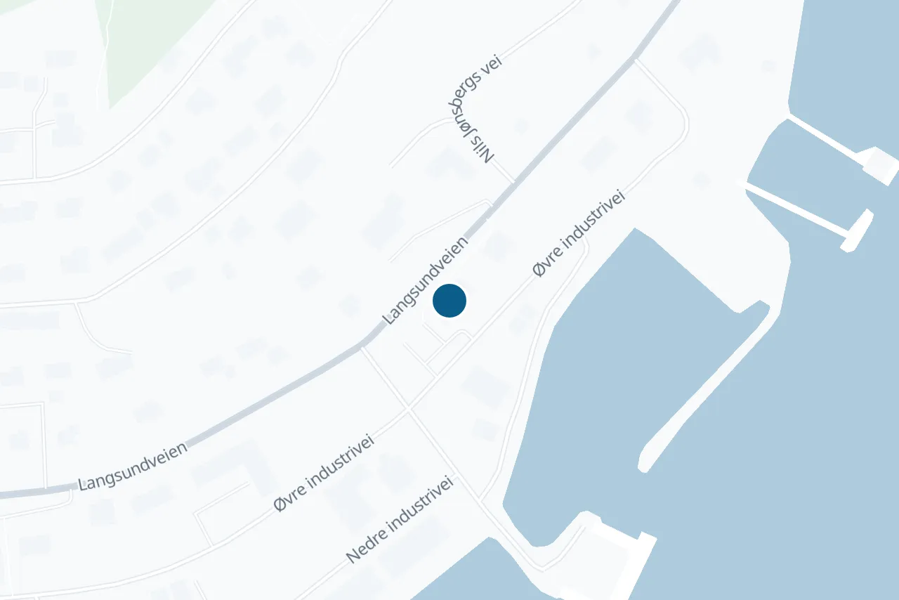 Kart over Karlsøy med prøvestedet markert