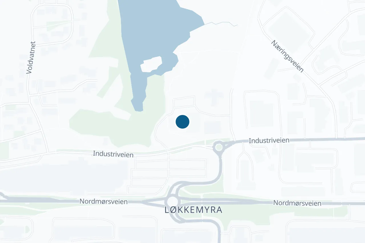Kart over Kristiansund med prøvestedet markert