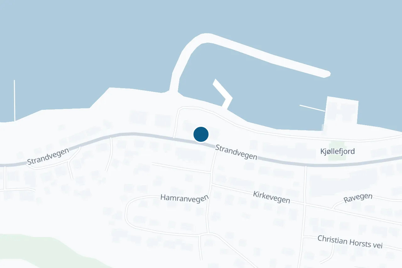 Kart over Lebesby med prøvestedet markert