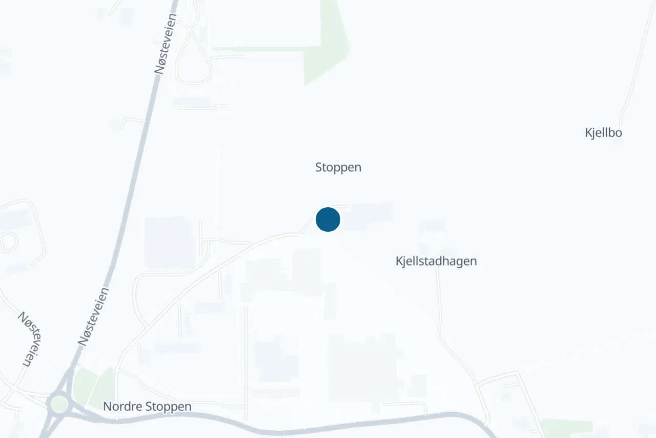 Kart over Lier med prøvestedet markert