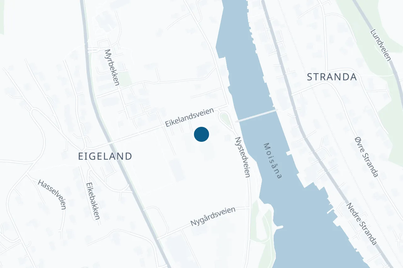Kart over Lund med prøvestedet markert