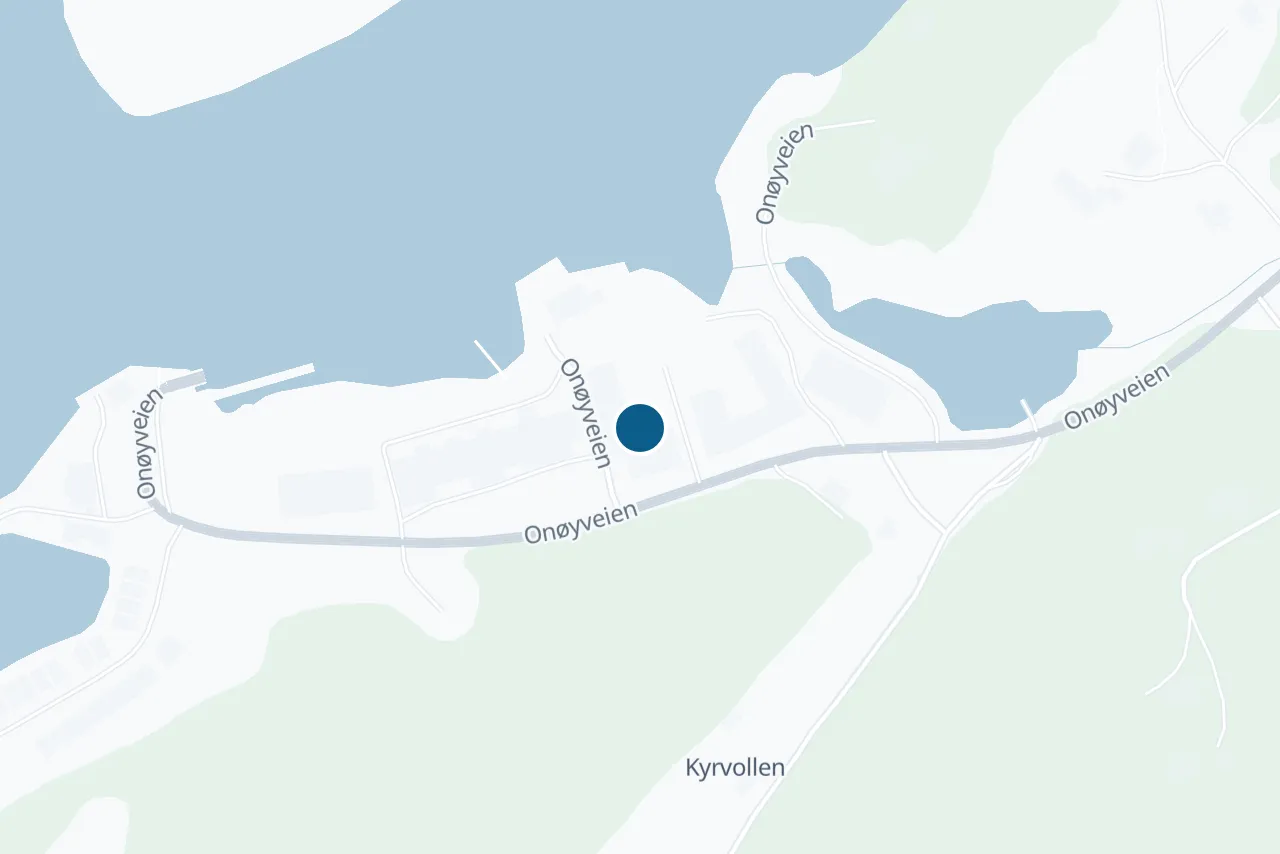 Kart over Lurøy med prøvestedet markert