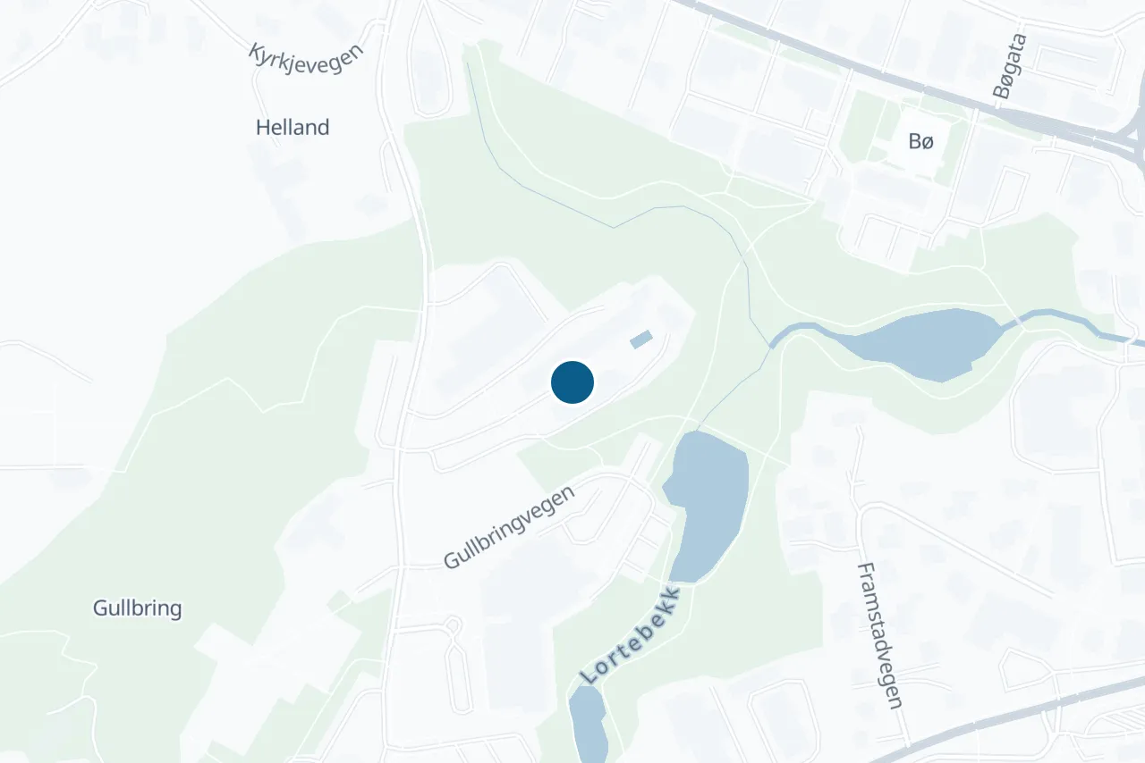 Kart over Midt-Telemark med prøvestedet markert