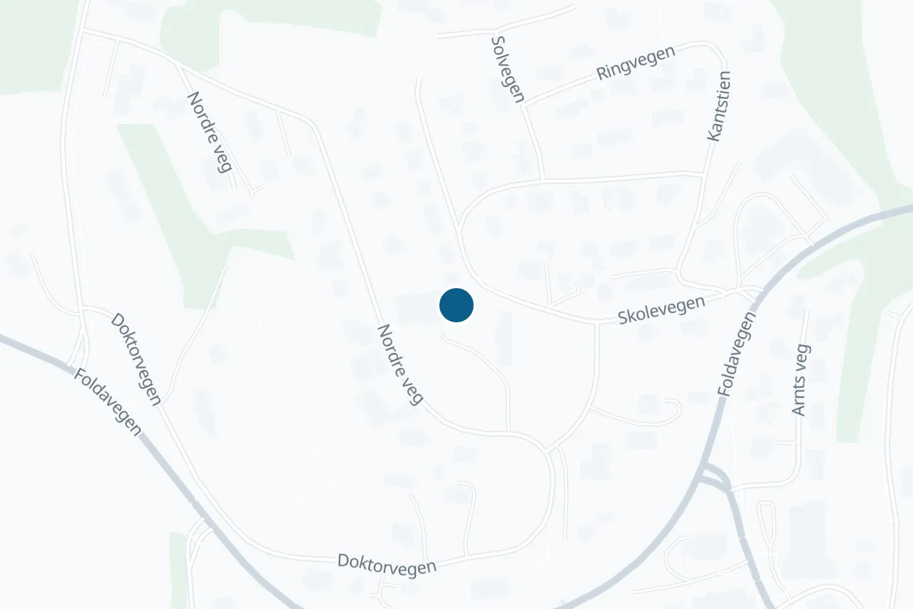 Map of Nærøysund with the test centre marked