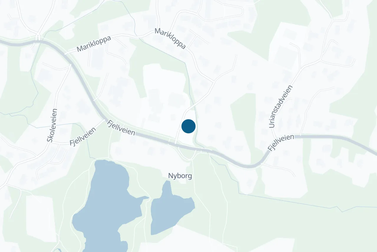 Kart over Nesodden med prøvestedet markert