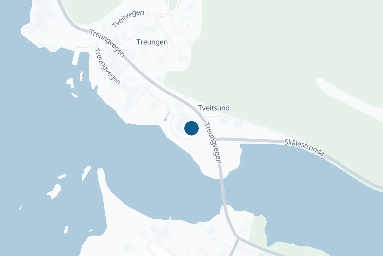 Kart over Nissedal med prøvestedet markert