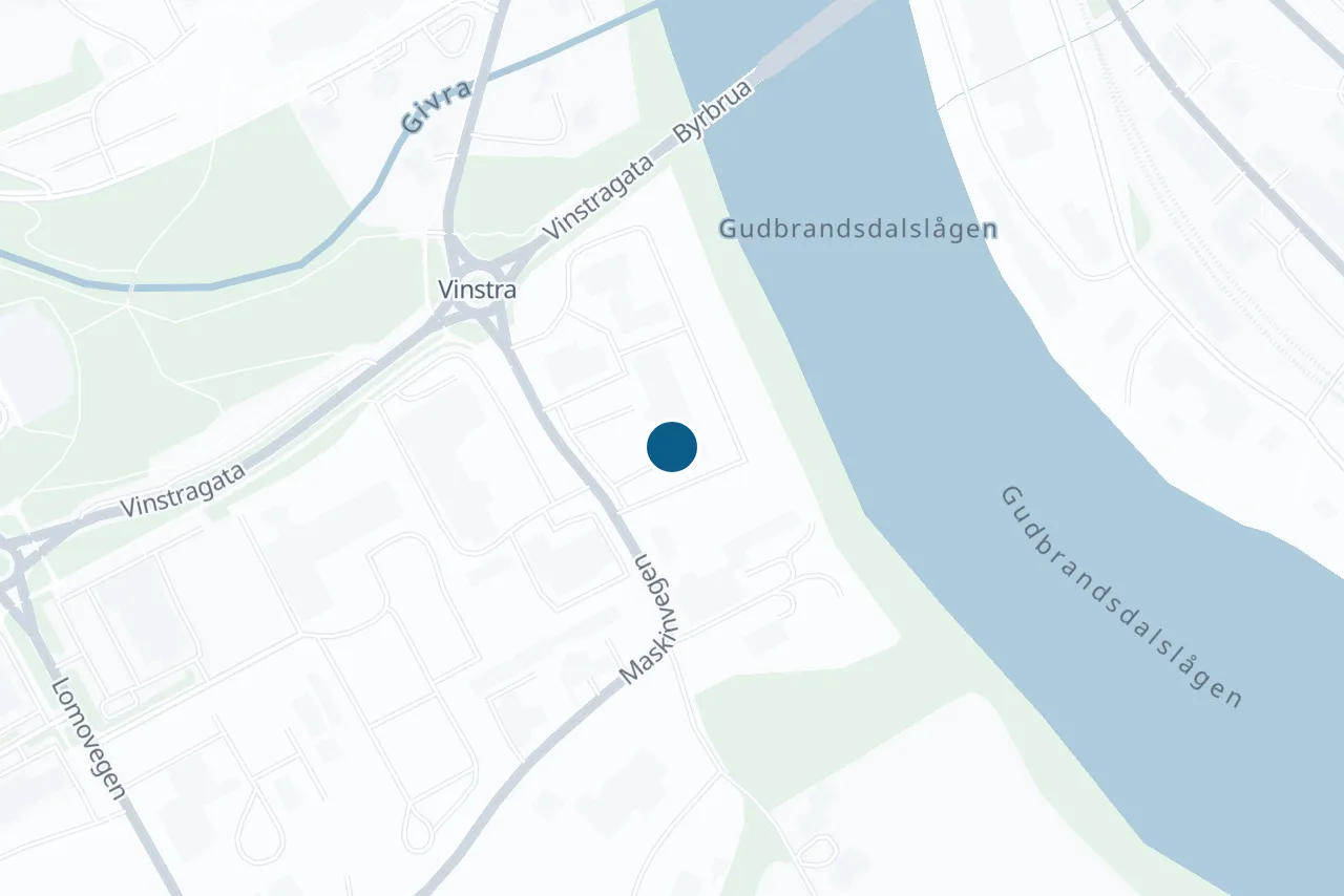 Map of Nord-Fron with the test centre marked