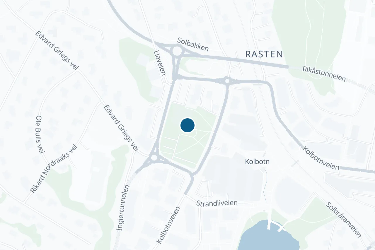 Map of Nordre Follo with the test centre marked