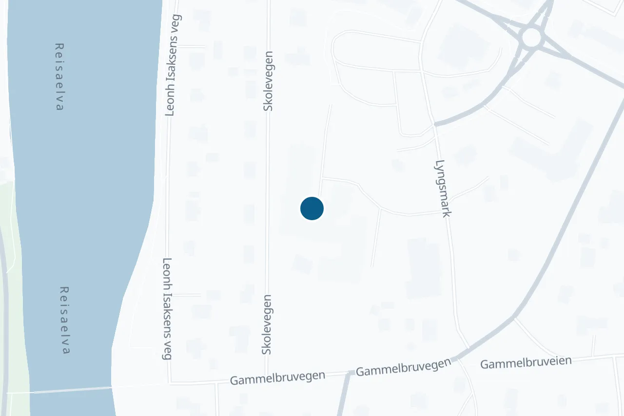 Map of Nordreisa with the test centre marked
