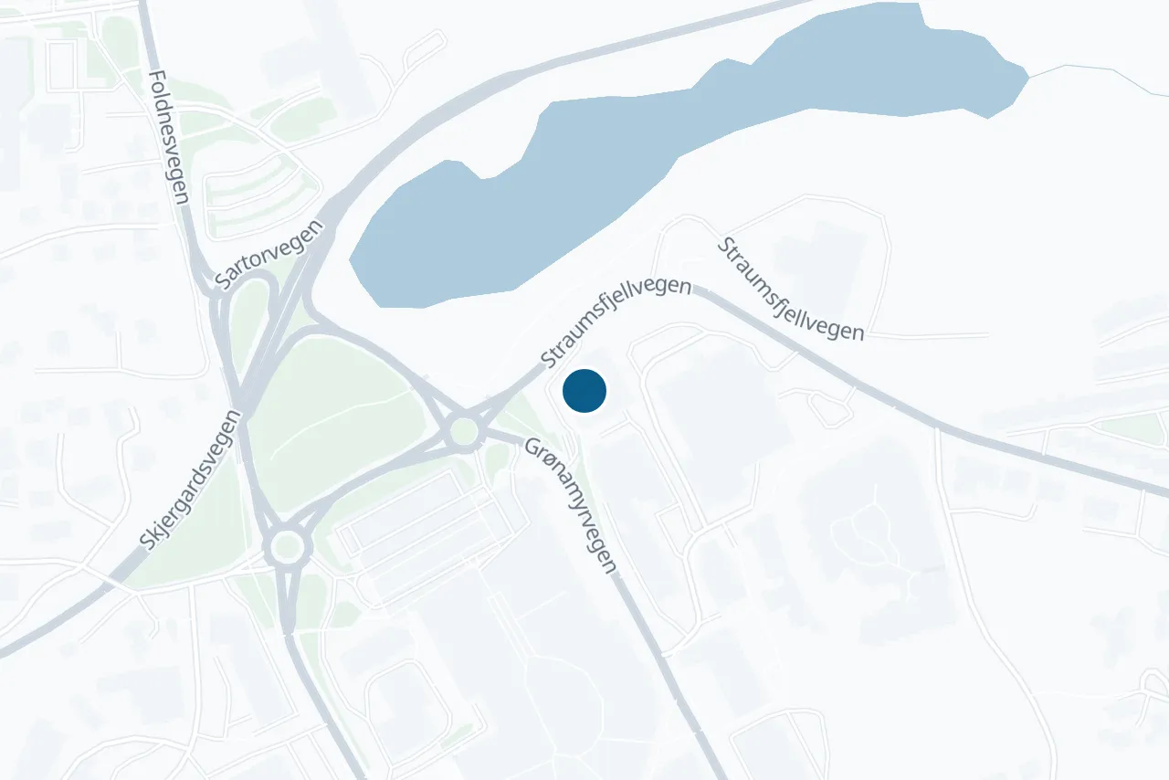 Kart over Øygarden med prøvestedet markert