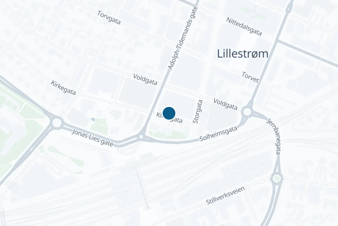 Kart over Rælingen med prøvestedet markert