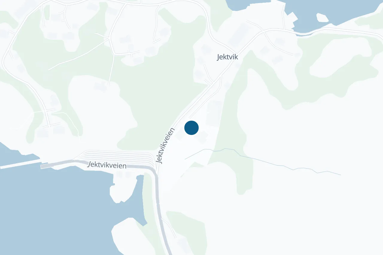 Map of Rødøy with the test centre marked