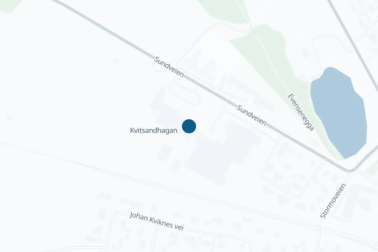 Kart over Røros med prøvestedet markert
