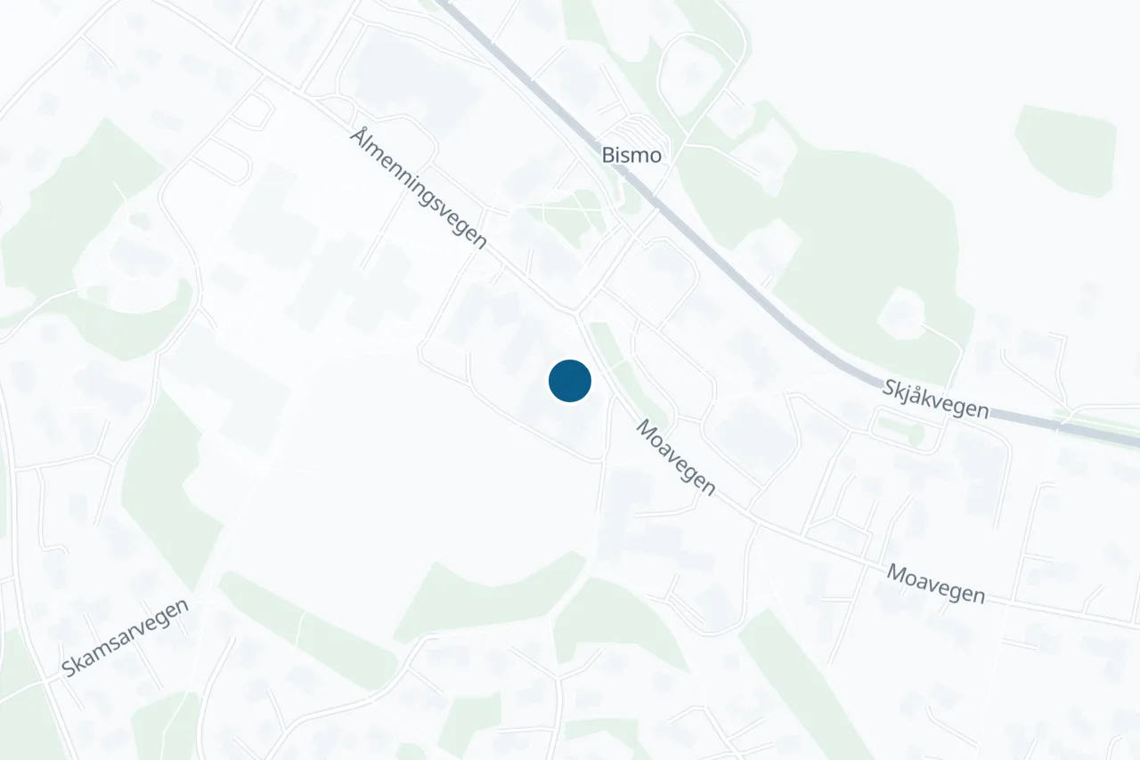 Kart over Skjåk med prøvestedet markert