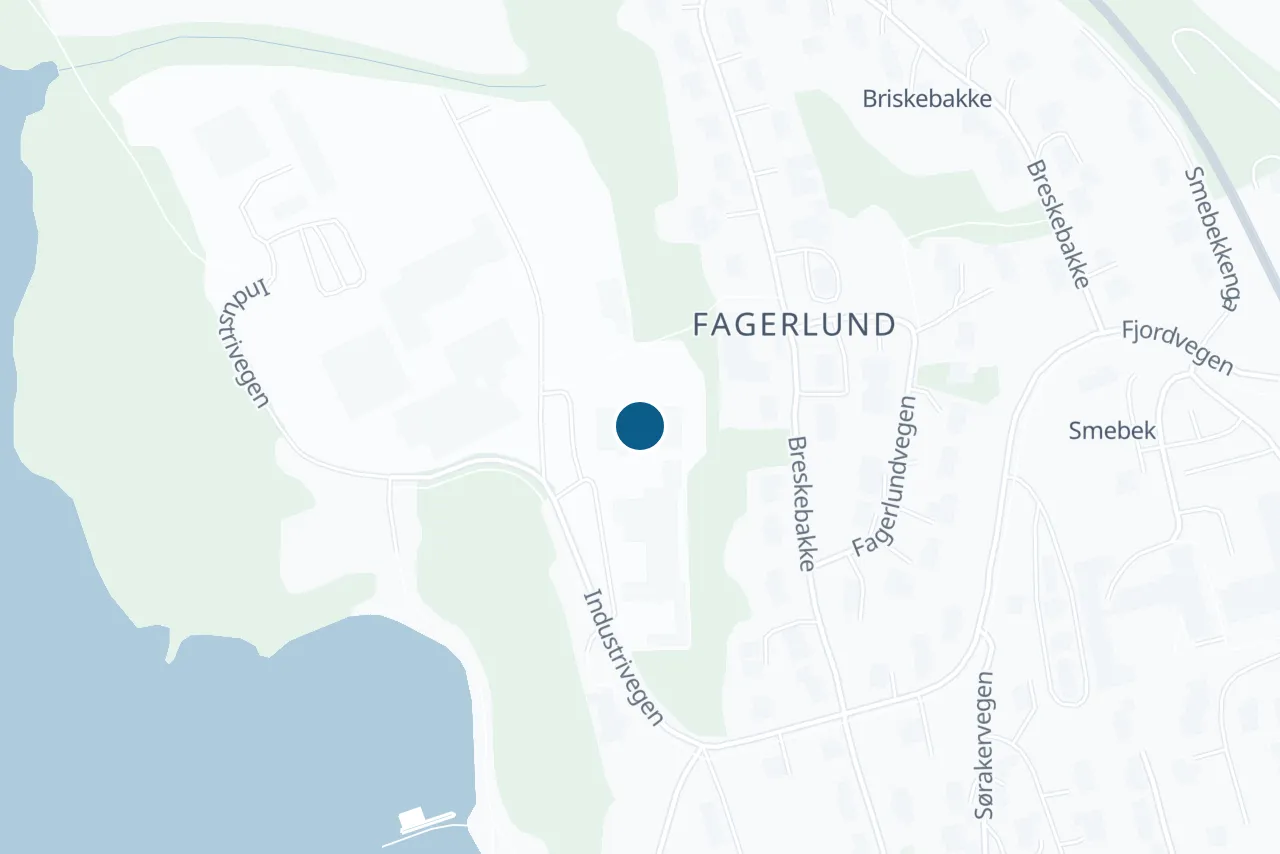 Map of Søndre Land with the test centre marked
