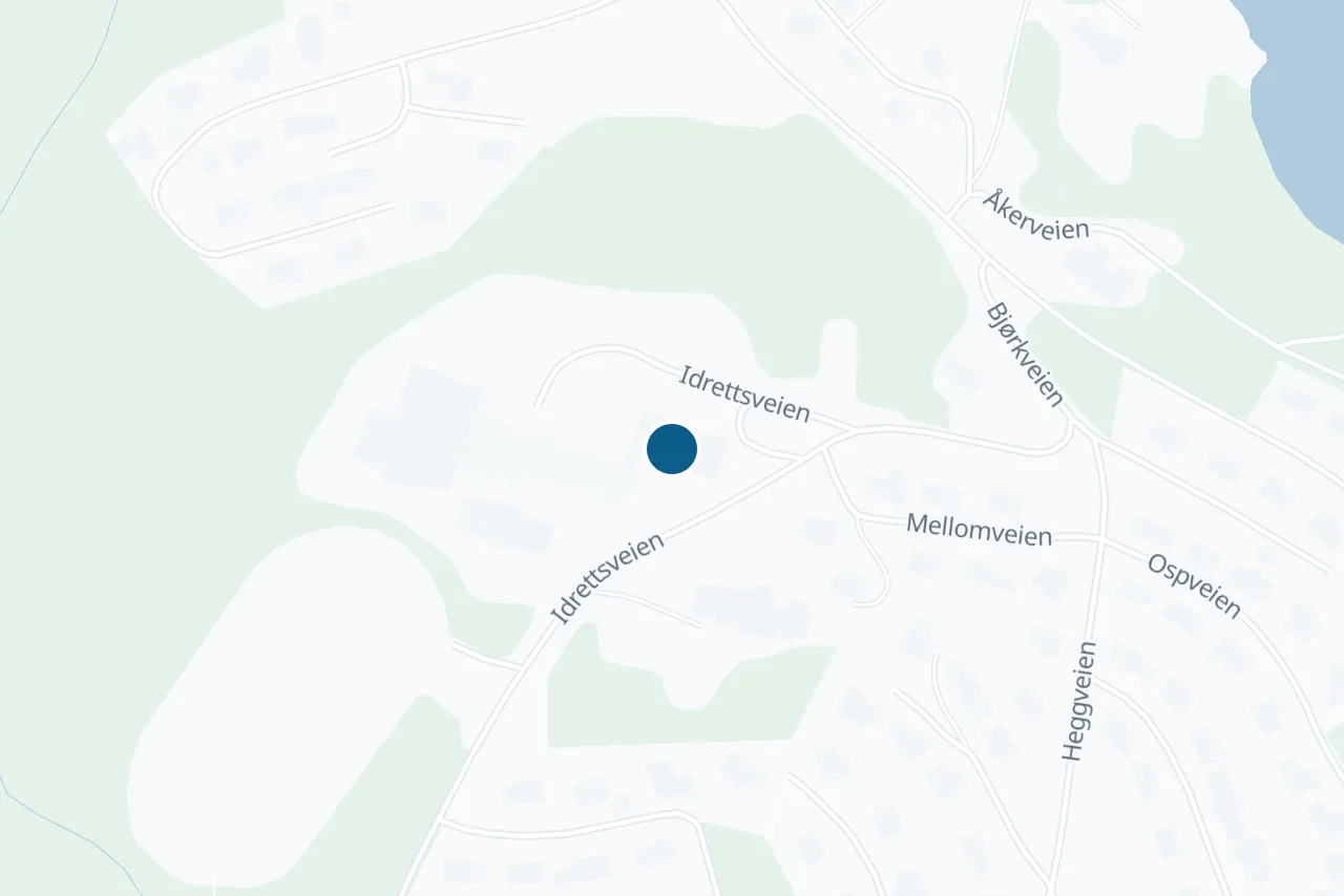 Kart over Sørfold med prøvestedet markert