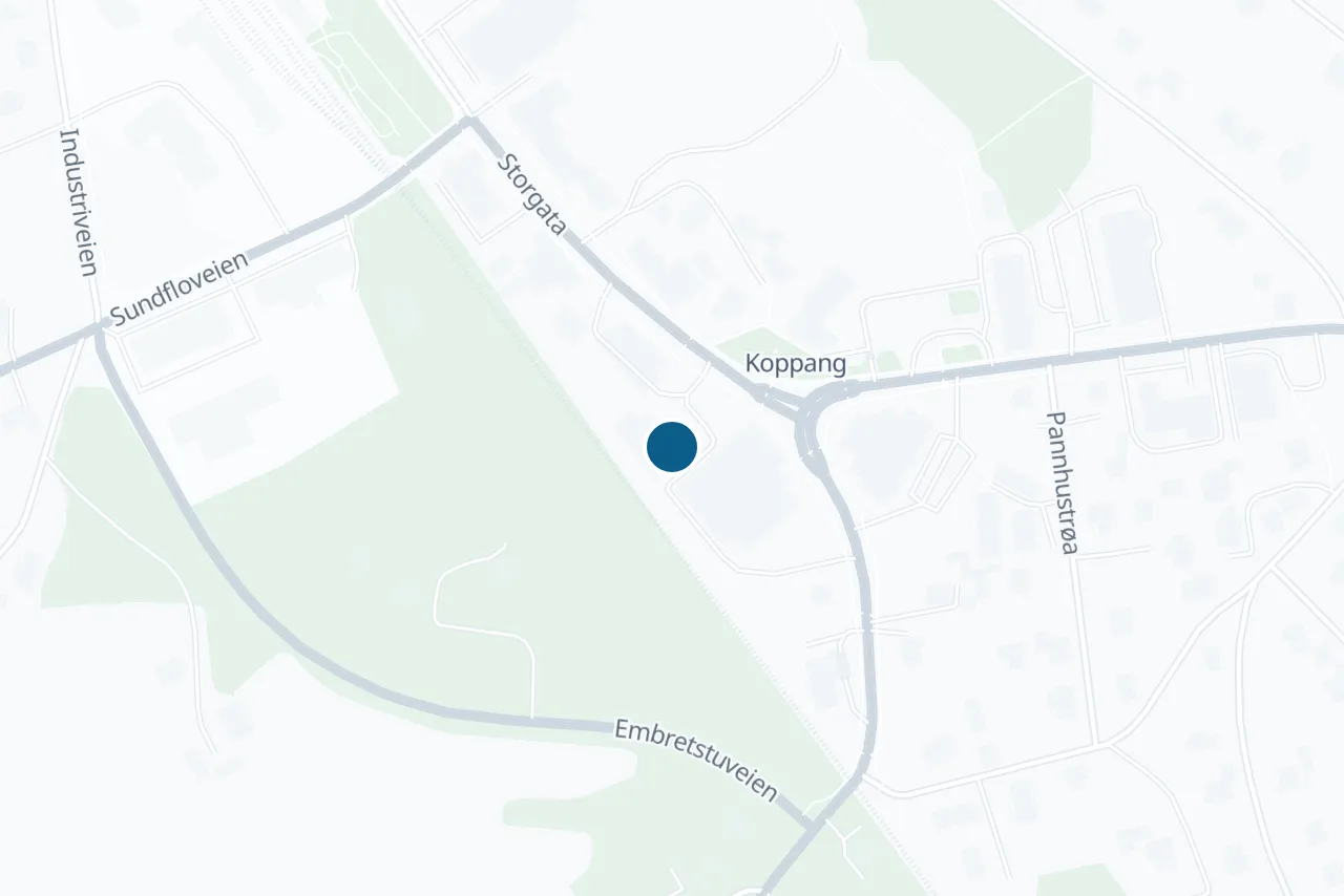 Map of Stor-Elvdal with the test centre marked