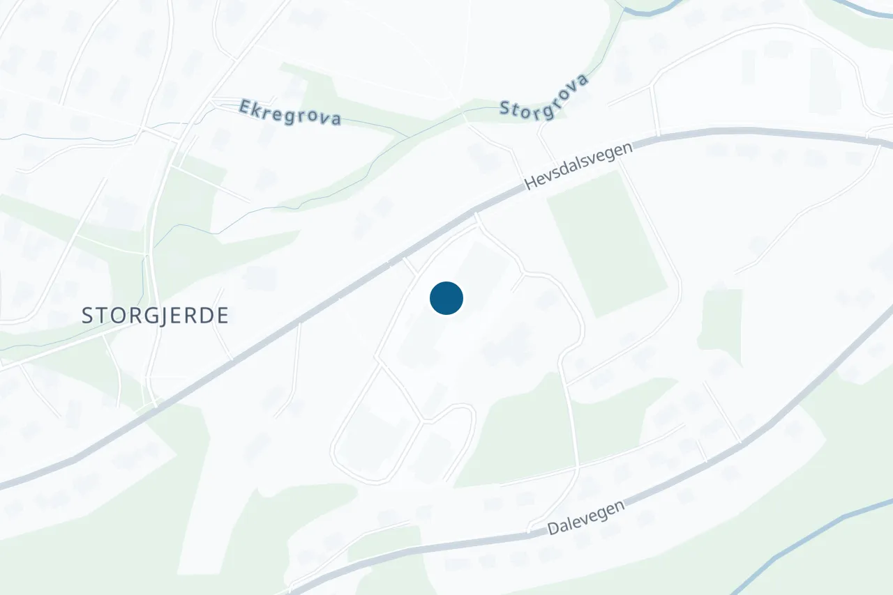 Kart over Stranda med prøvestedet markert