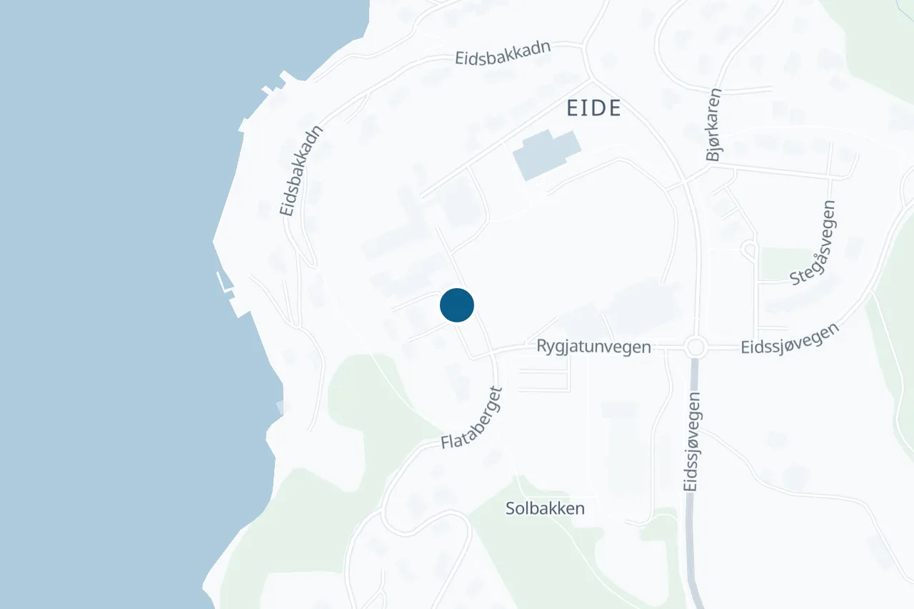 Map of Suldal with the test centre marked