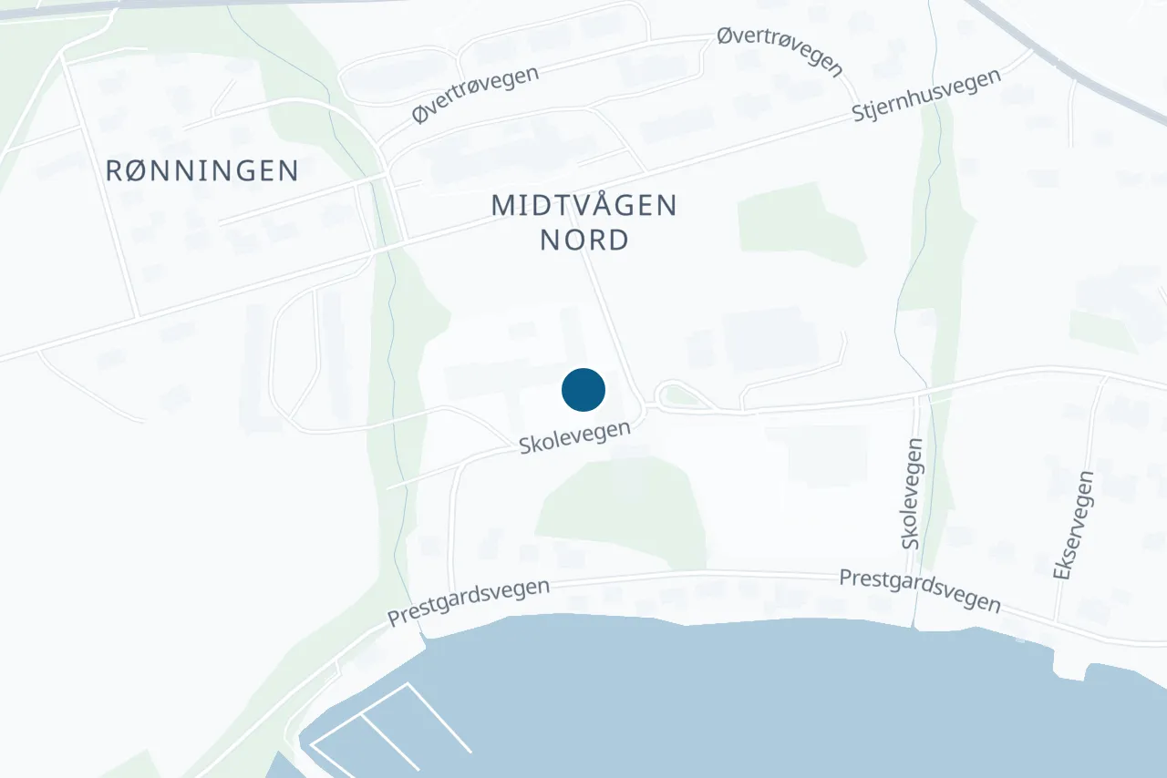 Kart over Tingvoll med prøvestedet markert