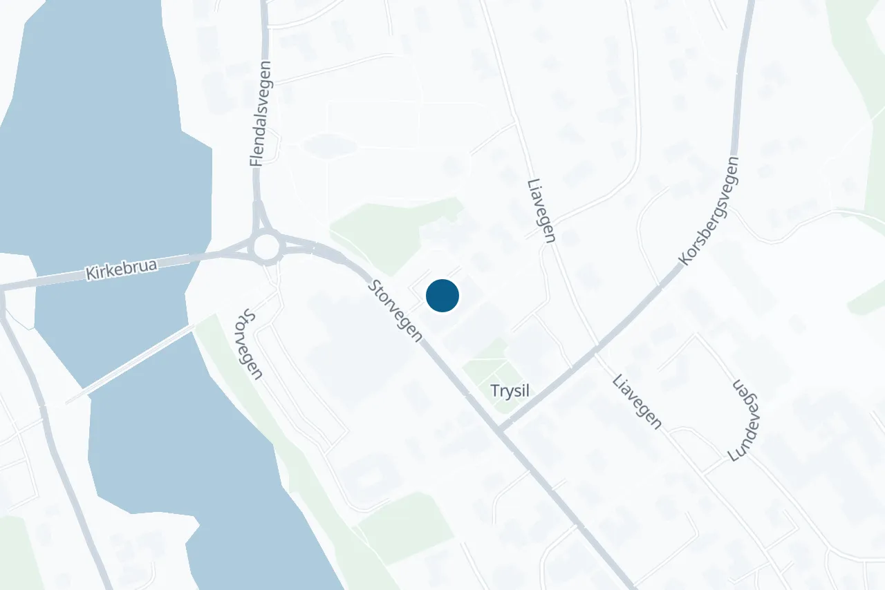 Map of Trysil with the test centre marked