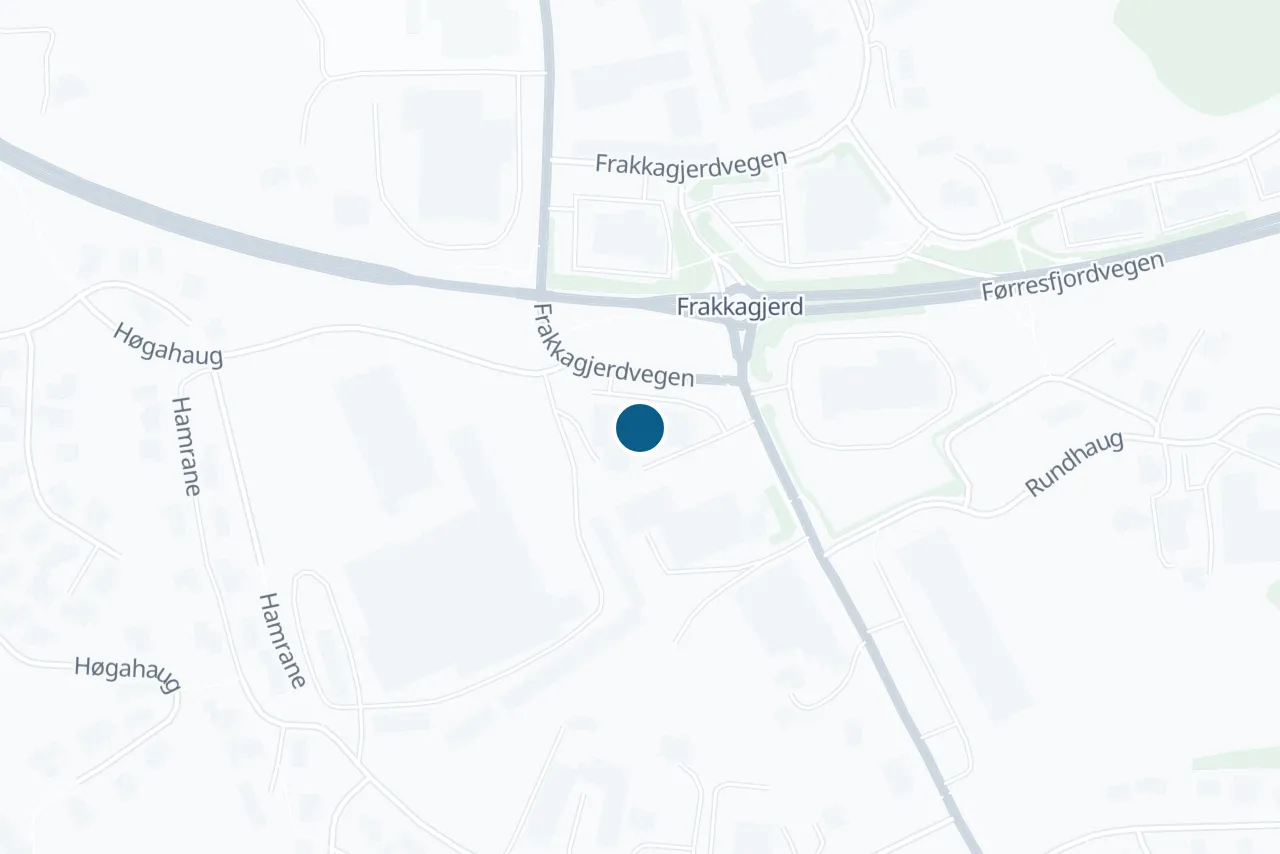 Map of Tysvær with the test centre marked