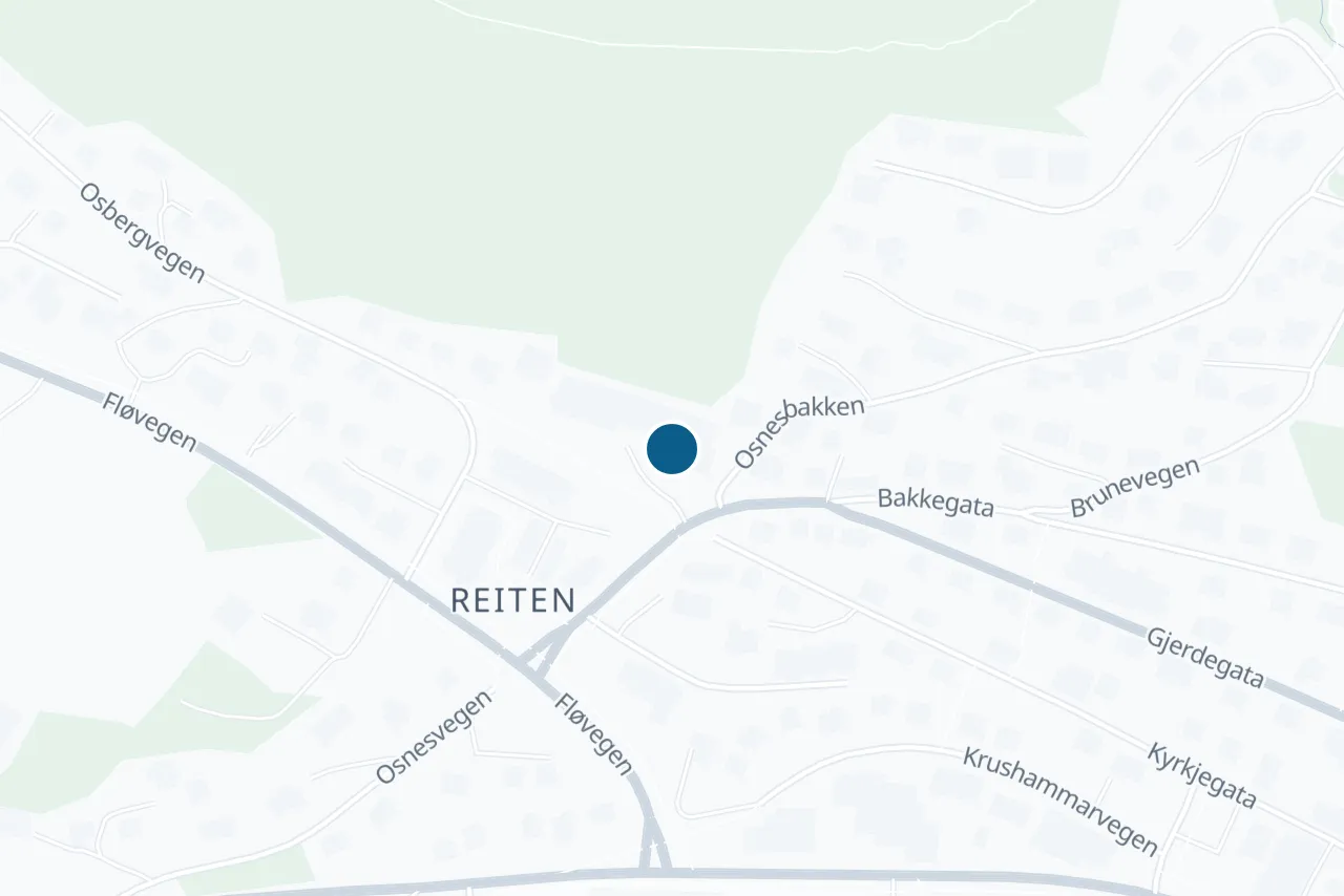 Kart over Ulstein med prøvestedet markert