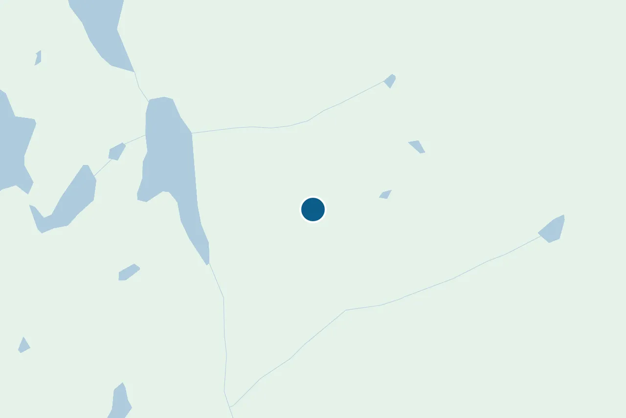 Kart over Valle med prøvestedet markert