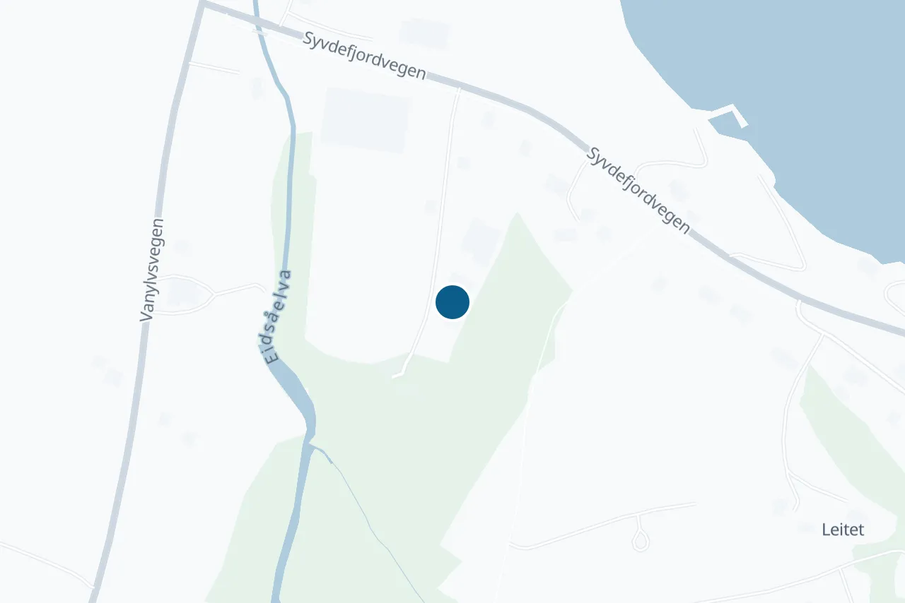 Map of Vanylven with the test centre marked
