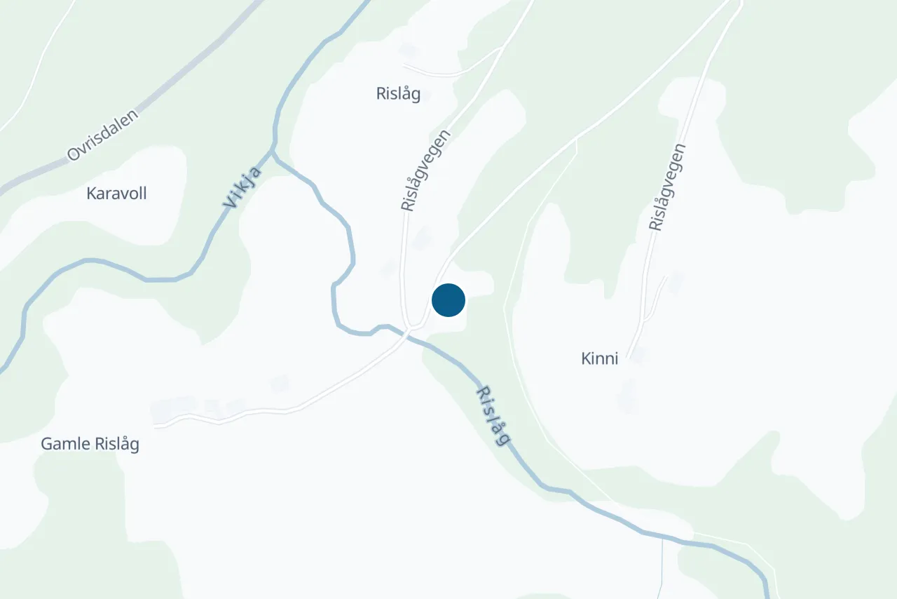 Kart over Vik med prøvestedet markert