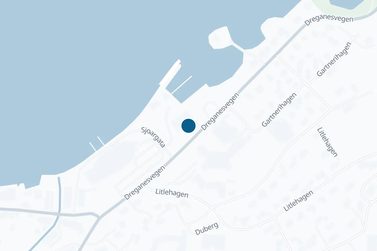 Map of Vindafjord with the test centre marked