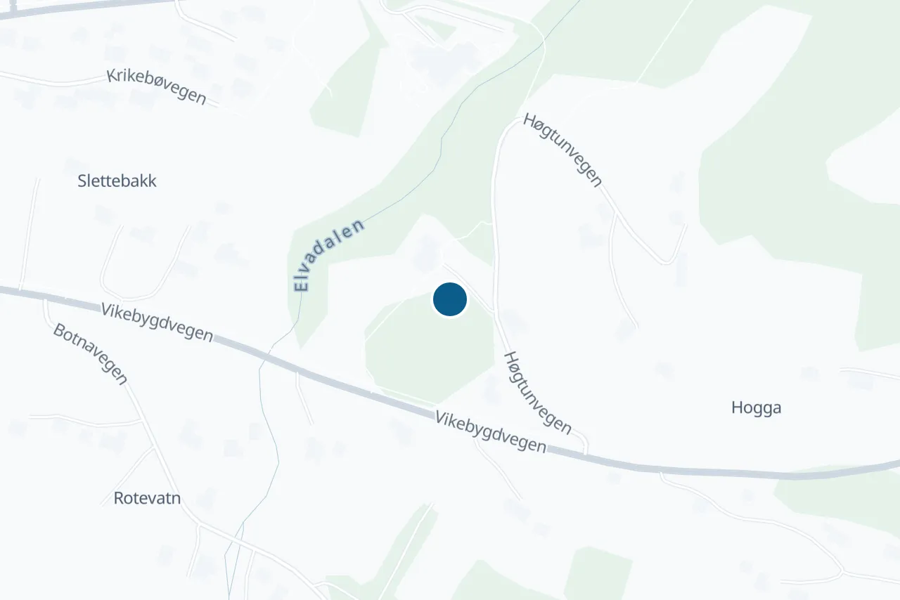 Map of Volda with the test centre marked